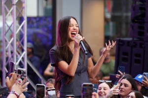 NEW YORK, NEW YORK - SEPTEMBER 08: Olivia Rodrigo performs on NBC's "Today" at Rockefeller Plaza on September 08, 2023 in New York City. (Photo by Rob Kim/Getty Images)
